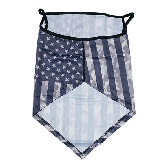 NEW Shein Sun Protection Earhook Neck Gaiter American Flag Grey Black - Picture 7 of 9